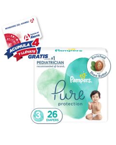PAÑAL PAMPERS PURE ET 3 26 PZ 