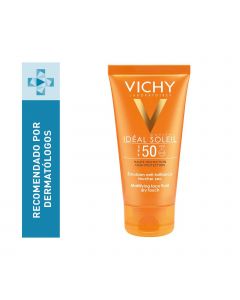 Vichy Ideal Soleil Protector Solar FPS 50+ Toque seco rostro 50ml