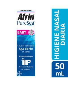 Afrin® Pure Sea® Baby, descongestión e higiene nasal. Solución Isotónica de agua de mar, 50 ml 