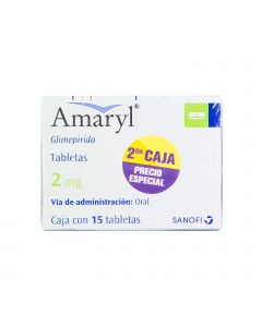 Imagen del medicamento Pack amarly 2 mg 15 tabletas