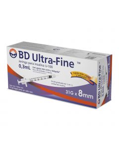 BD Ultra-Fine Jeringa Insulina 31G x 8 mm 10 piezas