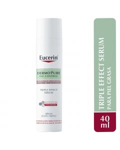 Eucerin serum anti-manchas, anti-brillo y anti-imperfecciones DermoPURE Triple Effect, serum para piel grasa o con imperfecciones, 40ml