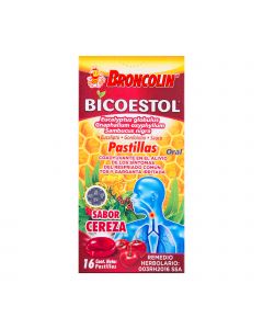 Broncolin Bicoestol sabor cereza 16 pastillas 