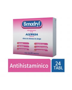 Benadryl 25 mg oral 24 tabletas     