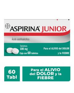 Imagen del medicamento Aspirina Junior Analgésico 60 tabletas