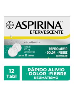 Aspirina efervescente analgã©sico 12 tabletas