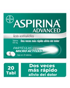 Aspirina advanced analgã©sico 20 tabletas