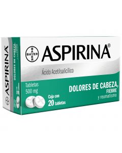 Aspirina 500 mg 20 tabletas