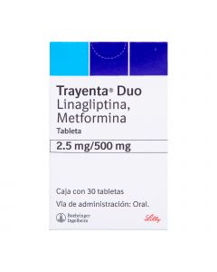 Trayenta duo 2.5/500mg oral 30 tabletas   