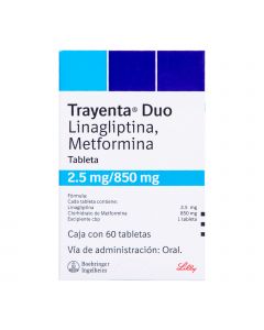 Trayenta duo 2.5/850mg oral 60 tabletas   
