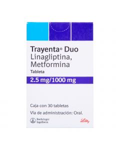 Trayenta duo 2.5/1000mg oral 30 tabletas   