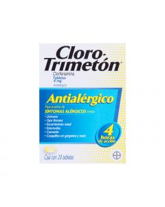 Cloro-trimeton 4 mg oral 20 tabletas     