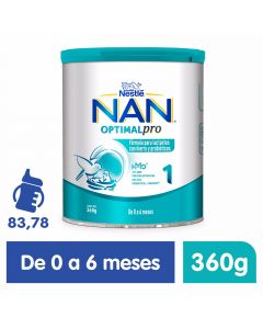 Fórmula para lactantes NAN 1 Optimal Pro, 0 a 6 Meses, 360g