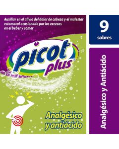 Picot Plus antiácido y analgésico 9 sobres