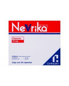 Imagen del medicamento Nevrika 75 mg oral 28 tabletas