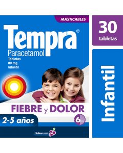 Tempra 80 mg mast oral 30 tabletas   