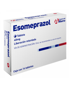Imagen del medicamento Marca del Ahorro  Esomeprazol 40 mg 14 tabletas