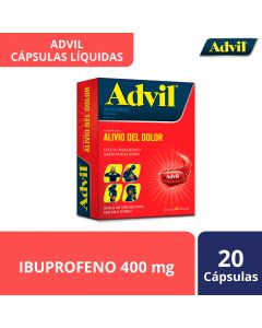 Advil analgesico 400 mg oral 20 capsulas   