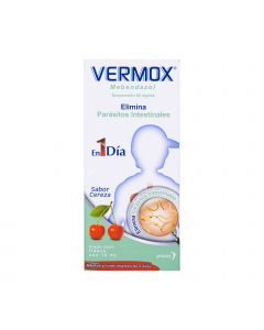Imagen del medicamento Vermox 1 Dia 60 mg oral 10 ml
