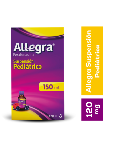 Allegra ® 150 ml suspensión pediátrica antihistamínico para el tratamiento de la alergia.