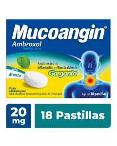 Mucoangin 20mg oral 18 pastillas