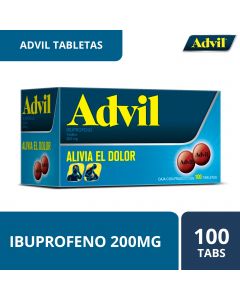 Advil analgésico grageas 200 mg 100 tabletas