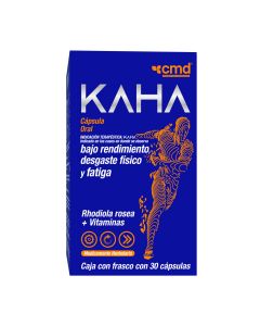 Kaha Rhodiola Rosea + Vitaminasb1-B2-B6-B9-B12 caja con Frasco con 30 cápsulas
