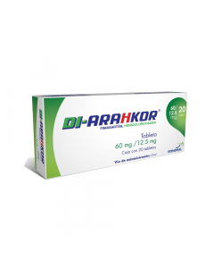 Imagen del medicamento DI-ARAHKOR 60 mg /12.5 mg con 20 tabletas