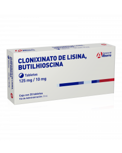 Clonixinato Lisina/Butilhioscina 125 mg/ 10 mg oral 20 tabs Marca Del Ahorro