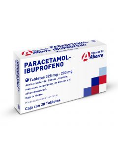 Marca del ahorro paracetam/ibuprofeno 325/200mg 20tabletas 