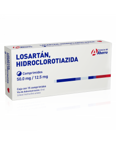 Losartan/Hidroclorotiazi 512.5 mg 15 tabletas Marca del Ahorro
