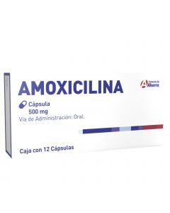 Imagen del medicamento Marca del Ahorro  Amoxicilina 500 mg oral 12 capsulas