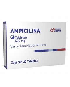 Imagen del medicamento Marca del Ahorro  Ampicilina 500 mg oral 20 capsulas