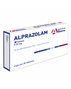 Alprazolam 0.25 mg 30 tabletas Marca del Ahorro