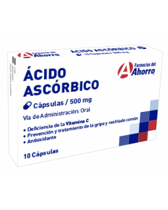 Marca del Ahorro Vitamina C Ácido Ascórbico 500mg 10 cápsulas
