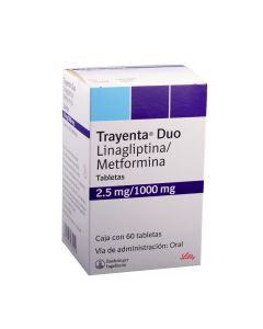 Trayenta duo 2.5/1000mg oral 60 tabletas   