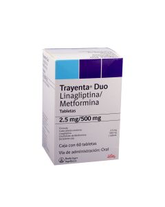 Trayenta duo 2.5/500mg oral 60 tabletas   